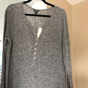 Long shirt style fleece dress